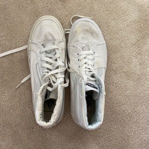 Mismatched White High Top Vans